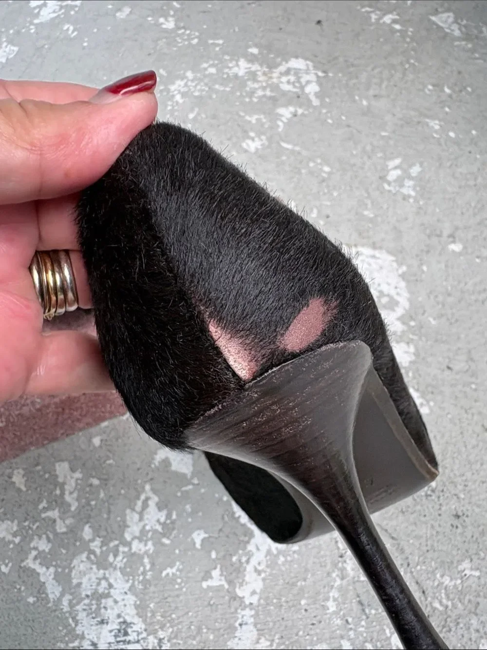 Kenneth Cole vintage pointy toe pony hair heels